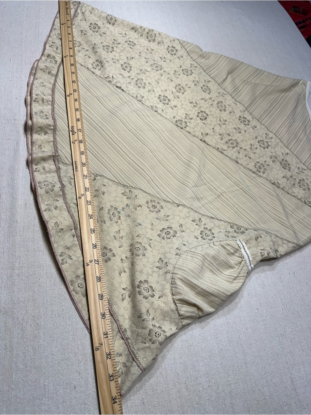 Tiny - Patchwork Floral & Stripe A-Line Skirt - Size Medium Petite - Picture 9 of 11